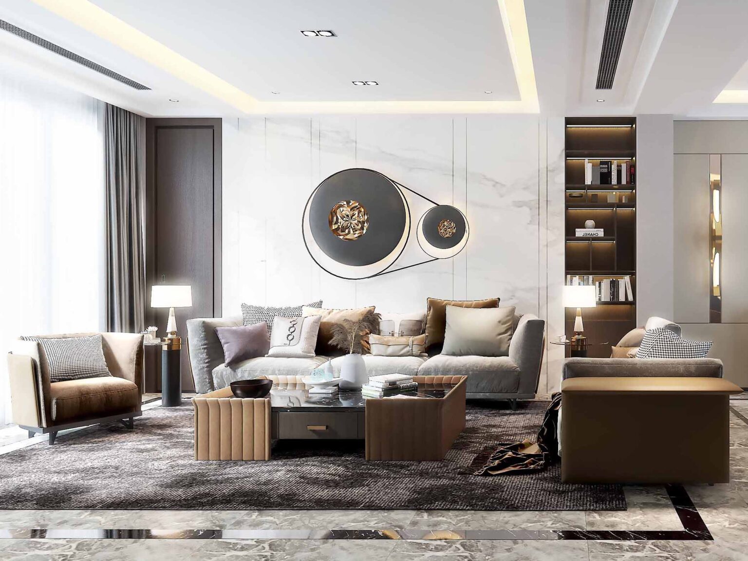 a modern luxury living room interior design